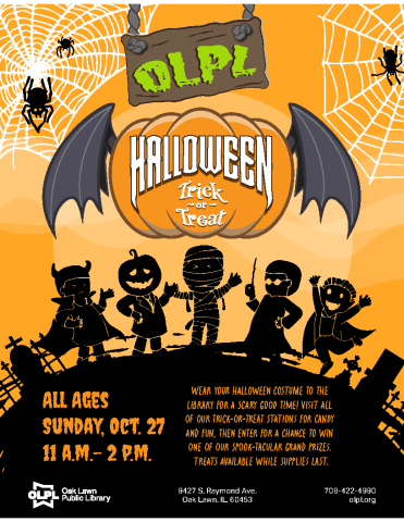 OLPL Halloween Trick-or-Treat 2024 graphic image